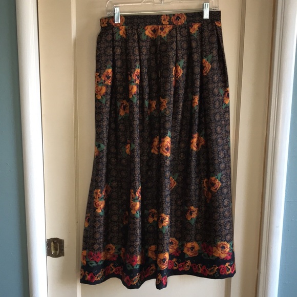 Vintage boho silk midi skirt - Picture 5 of 6